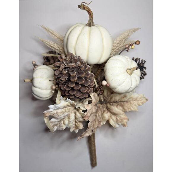 Autumn Fall Harvest Artificial Pumpkins Bouquet Arrangement Table Centerpiece - Picture 2 of 8